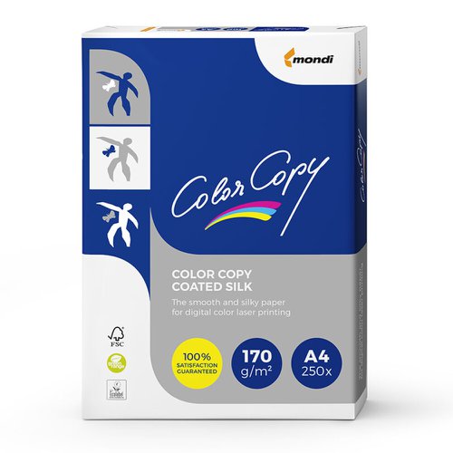 Color Copy Paper Coated Silk FSC4 A4 210X297mm 170Gm2 White Pack Of 250