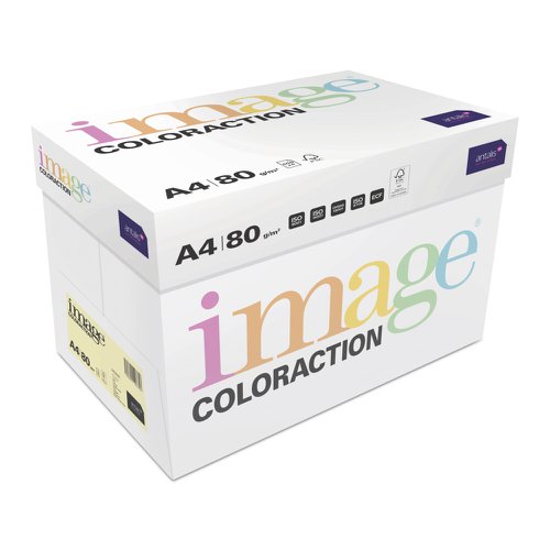 Image Coloraction Tinted Paper A4 80gsm Pale Yellow Desert (Pack 500) 89605 610938