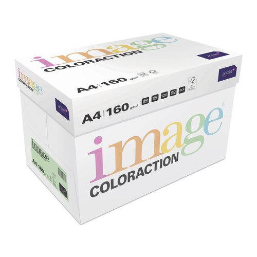 Coloraction Tinted Paper Pale Green (Forest) FSC4 A4 210X297mm 160Gm2 210Mic Pack 250 Card PC1858