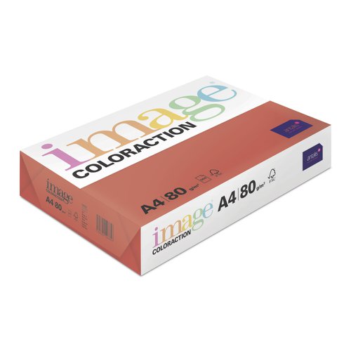 Coloraction Tinted Paper Deep Red (Chile) FSC4 A4 210X297mm 80Gm2 Pack 500