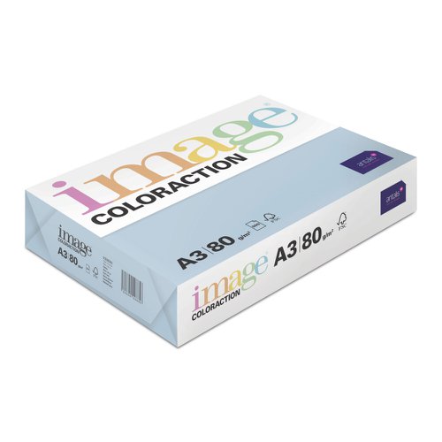 Coloraction Tinted Paper Pale Icy Blue (Iceberg) FSC4 A3 297X420mm 80Gm2 Pack 500 Plain Paper PC1824
