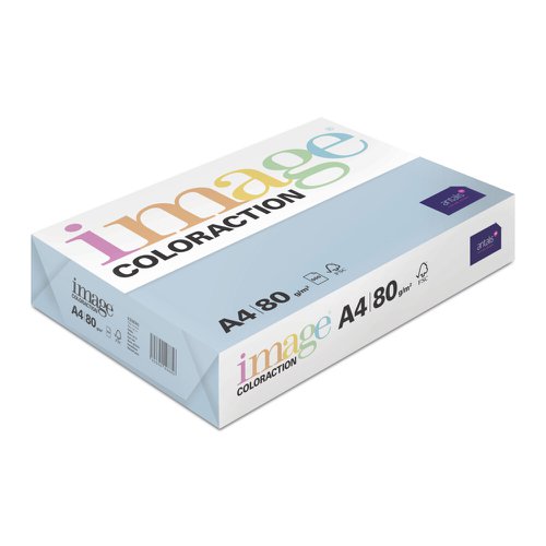 Coloraction Tinted Paper Pale Icy Blue (Iceberg) FSC4 A4 210X297mm 80Gm2 Pack 500 Plain Paper PC1875