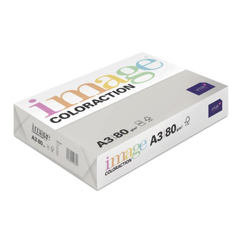 Coloraction Tinted Paper Mid Grey (Iceland) FSC4  A3 297X420mm 80Gm2 Pack 500 Plain Paper PC1835