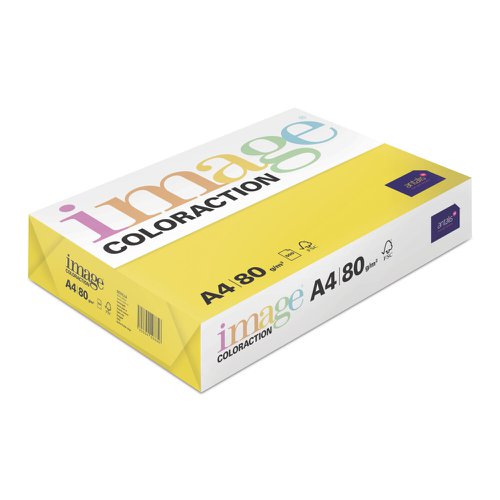 Coloraction Tinted Paper Deep Yellow (Sevilla) FSC4 A4 210X297mm 80Gm2 Pack 500 Plain Paper PC1878
