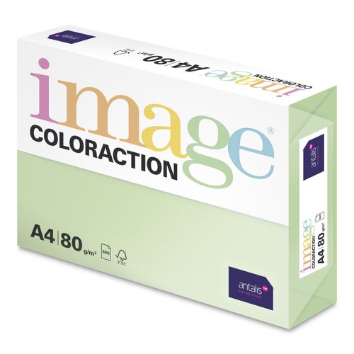 Image Coloraction Tinted Paper A4 80gsm Pastel Green Forest (Pack 500) 97152 611045