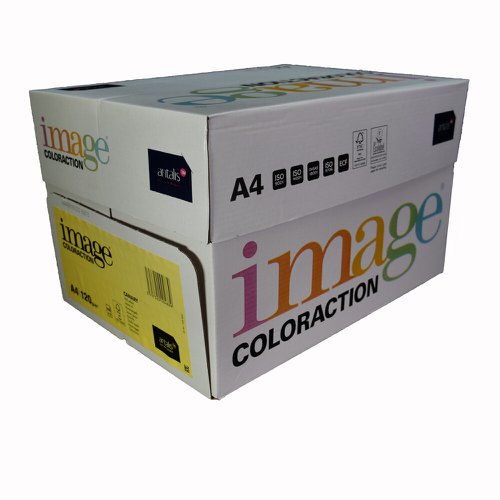 Coloraction Tinted Paper Mid Yellow (Canary) FSC4  A4 210X297mm 120Gm2 Pack 250 Plain Paper PC1840