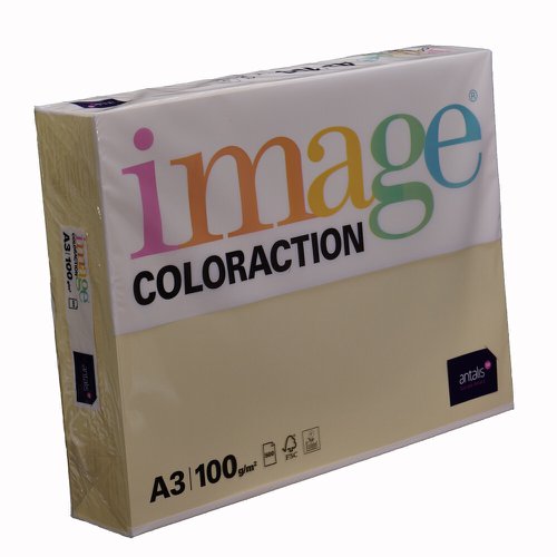 Coloraction Tinted Paper Pale Yellow (Desert) FSC4 A3 297X420mm 100Gm2 Pack 500 Plain Paper PC1908