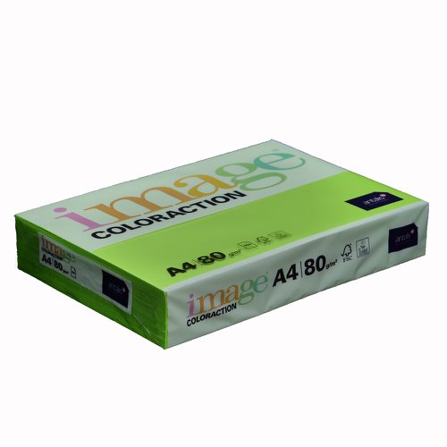 Image Coloraction Tinted Paper A4 80gsm Neon Green Rio (Pack 500) 96761 611041