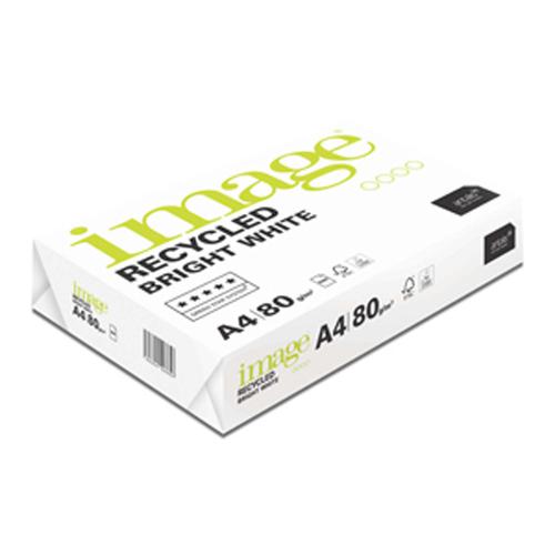 Image Recycled 100% Recycled A4 210x297 mm 80Gm2 B right White Pack of 500
