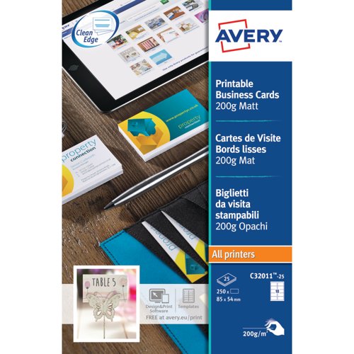 Avery Single-Sided Business Cards Pack 100 / 10 Sheets - C32011-10