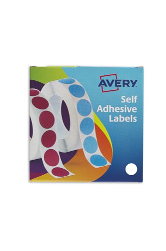 Avery Labels in Dispenser Round 19mm Diameter White (Pack 1400 Labels) 24-404