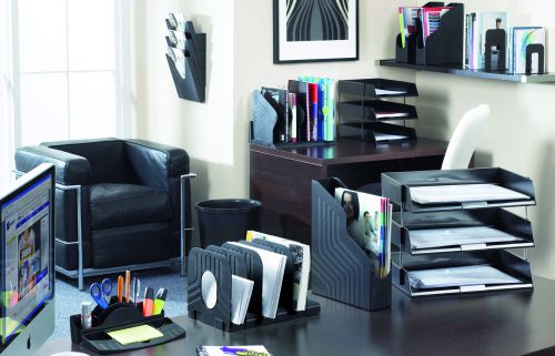 Avery Original Magazine Rack File High-impact Polystyrene A4 Plus Black Ref 440SXBLK [Pack 6] 083504 Buy online at Office 5Star or contact us Tel 01594 810081 for assistance