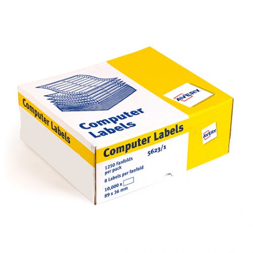 Avery 5623/1 Dot Matrix Labels 89x37mm 114mm White PK10000
