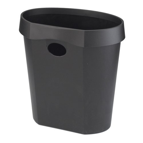 Avery DR500(eco) Waste Bin with Rim Flat Back 18 Litres Black [100% Recycled]