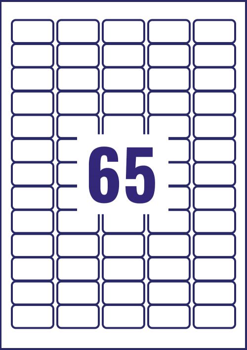 Avery Clear Mini Inkjet Labels 65 per Sheet 38.1x21.2mm 1625 Labels Pack 25
