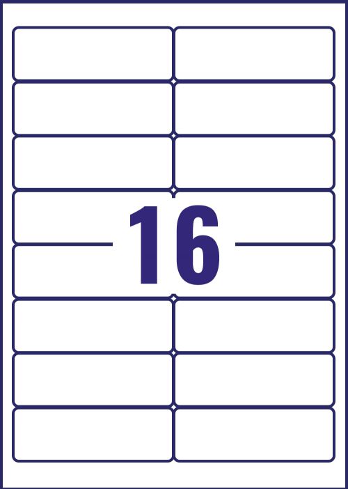 Avery J8562 25 Address Labels 99 1 X 34 Mm Permanent 16 Labels Per 