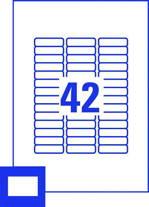 Avery Inkjet Mini Label 46x11mm 42 Per A4 Sheet White (Pack 1050 Labels) J8657-25