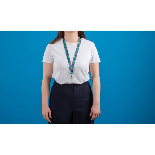 Avery Recycled Jungle Pre-Printed Lanyard with 2cm Wide Carabiner (Pack 1) - R4828JU-1