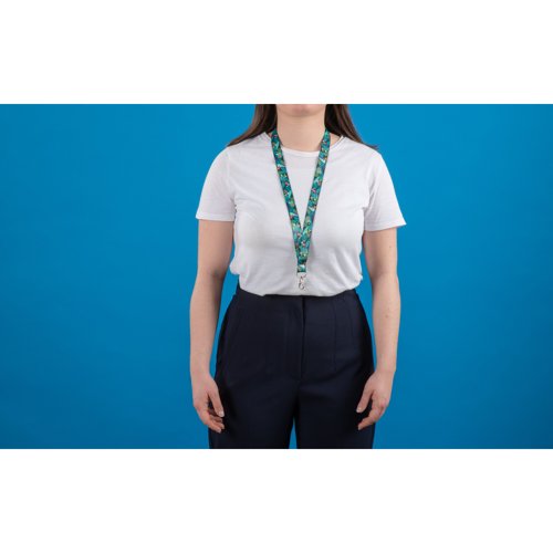 Avery Recycled Tropical Pre-Printed Lanyard with 2cm Wide Carabiner (Pack 10) - R4828T