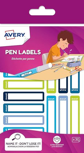 Avery UK Stationary Labels 50 x 10 mm Green and Blue (Pack 30 Labels) - RESMI30G.UK