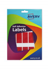 Avery Coloured Labels Wallet 25x50mm Red 16-313 (330 Labels)