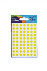Avery Packets of Labels Round Diam.8mm Yellow Ref 32-303 [10x560 Labels]