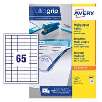 Avery Multipurpose Label 38x21.2mm 65 Per A4 Sheet White (Pack 6500 Labels) 3666