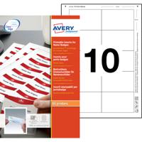 Avery Printable Inserts 85mm x 54mm All printer types 100 inserts / 10 Sheets - 8554
