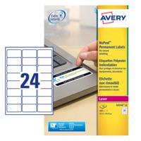 Avery Laser NoPeel Anti-Tamper Permanent Label 63.5x34mm 24 Per A4 Sheet White (Pack 480 Labels) L6146-20