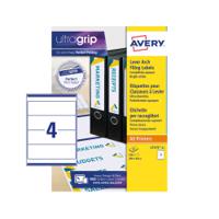 Avery Laser Filing Label Lever Arch File 200x60mm 4 Per A4 Sheet White (Pack 100 Labels) L7171-25