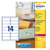 Avery Laser Address Label 99x38mm 14 Per A4 Sheet Clear (Pack 350 Labels) L7563-25
