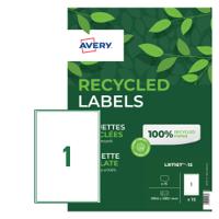 Avery Laser Recycled Address Label 199.6x289.1mm 1 Per A4 Sheet White (Pack 15 Labels) LR7167-15