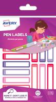 Avery Stationery Pen Labels 50mm x 10mm Pink And Purple (Pack 30) - RESMI30F.UK