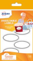 Avery UK Dissolvable Labels 55 x 29mm White with black rims (Pack 18 Labels) - SOLUB18.UK
