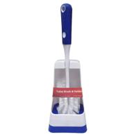 Dosco Soft Grip Designer Toilet Brush & Holder, Blue/White, Model 57026 - Stylish & Durable Bathroom Cleaning Accessory