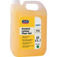 Jeyes F95 Kontrol Lemon Floor Gel 5L x 2 ; High-Efficiency Cleaning Solution with Fresh Lemon Scent