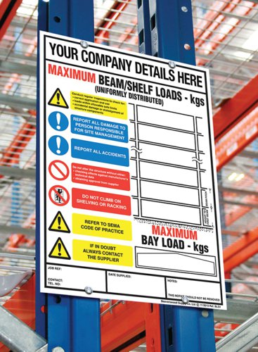 Weight Load Identification - Pallet Racking Weight Load - H.356 x W.254