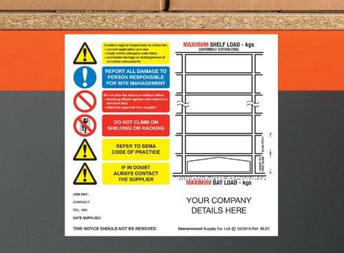 Weight Load Identification - Landscape Shelving Weight Load - H.215 x W.220mm