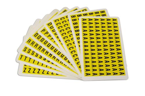 Beaverswood Self-Adhesive Letters Set 8.5x12.5mm Yellow F2 Pack A - Z