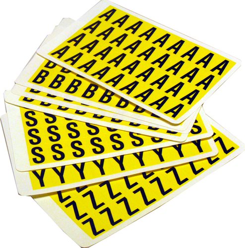 Complete Packs of Self-Adhesive Letters - H.14 x W.19mm - Yellow