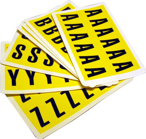 Complete Packs of Self-Adhesive Letters - H.21 x W.38mm - Yellow
