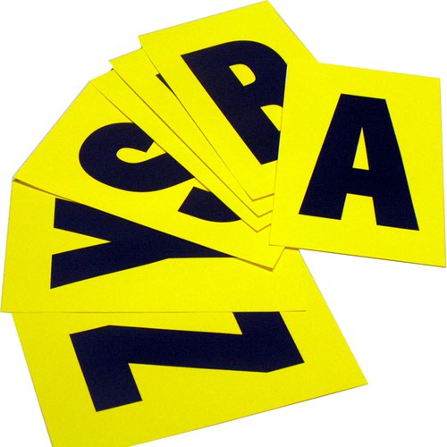 Complete Packs of Self-Adhesive Letters - H.140 x W.230mm - Yellow