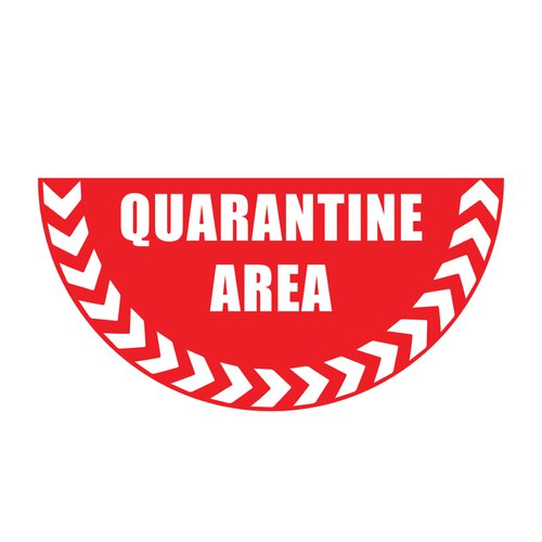 Floor Graphic Markers - Half Circle - W.750 - Quarantine Area 