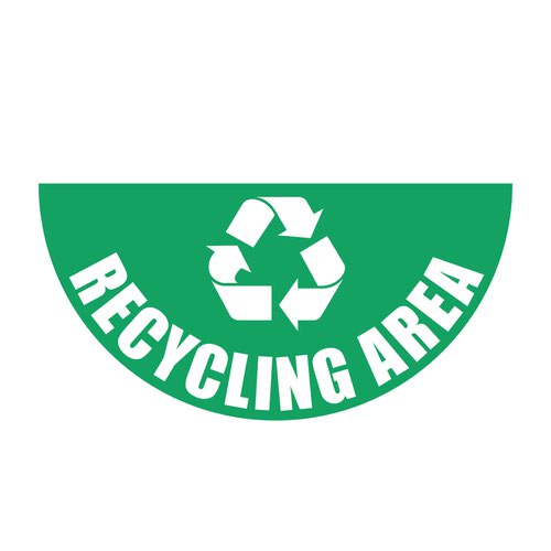 Floor Graphic Markers - Half Circle - W.750 - Recycling Area 