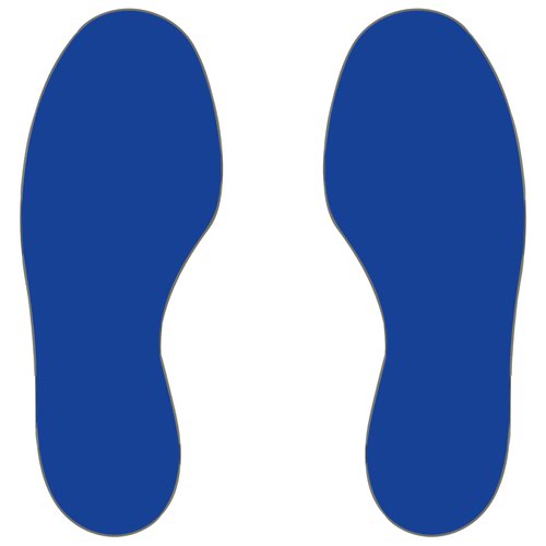 Beaverswood Floor Signals Foot Shape 100x300mm Blue (Pack 5 Pairs) FSF/B