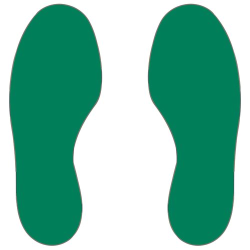 Beaverswood Floor Signals Foot Shape 100x300mm Green (Pack 5 Pairs) FSF/G