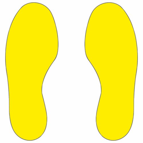 Beaverswood Floor Signals Foot Shape 100x300mm Yellow (Pack 25 Pairs) FSFY/50