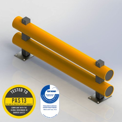 Low Level Bumper Barrier - Double - 1900mm Width Safety Yellow