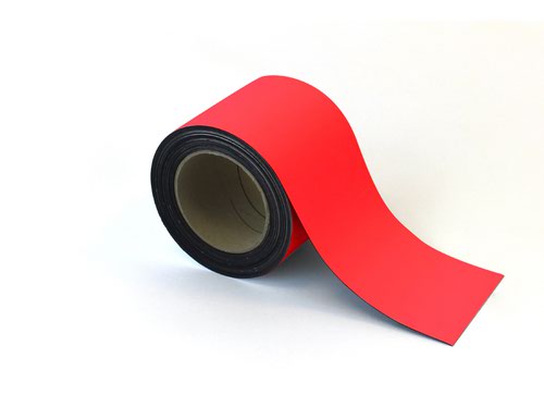 Magnetic Easy-Wipe Strip - Red - H.100mm x W.10M