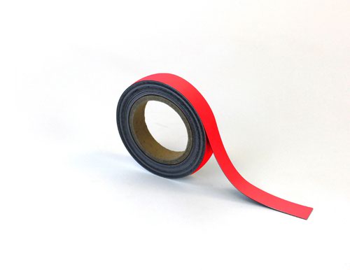 Beaverswood Magnetic Easy-Wipe Strip 25mm x 10m Red MSR25R